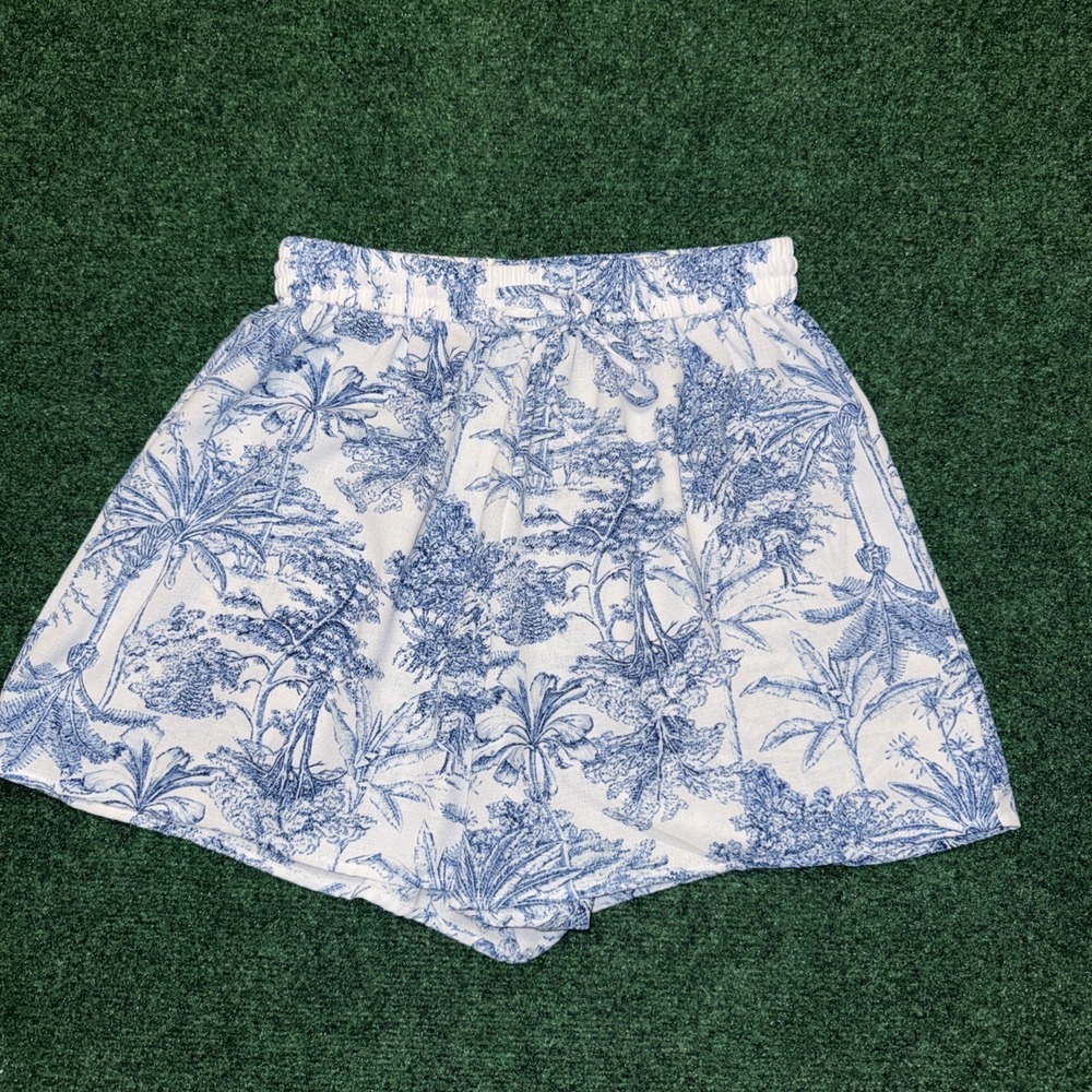 Kathy Ireland Palm Tree Print Shorts Women's Size Small W Strings W6